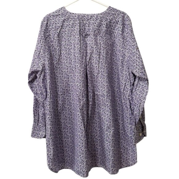 Duluth Trading Shirt Women Size 2X Purple Floral Button Up Casual Comfort - Picture 2 of 12